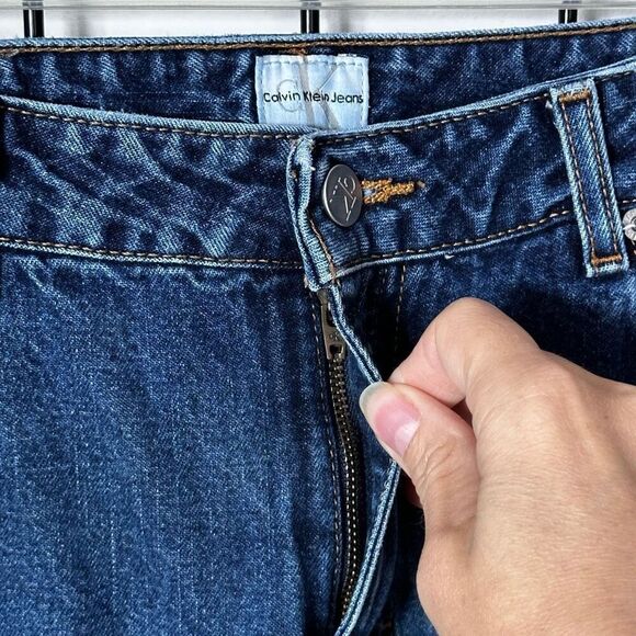 Vintage cK Calvin Klein Jeans Womens 9 Blue Flare Midrise 90s Bootcut - Picture 2 of 14